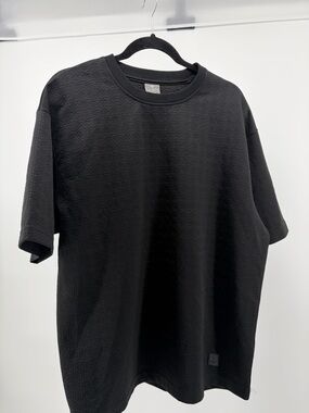 Saints Studio Men's Black Geometric Crew Neck Short Sleeve T-Shirt Size Large